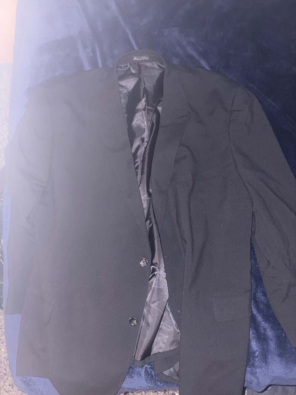 Jean-Paul Germain Men's Black Two-Button Wool Blend Blazer Jacket